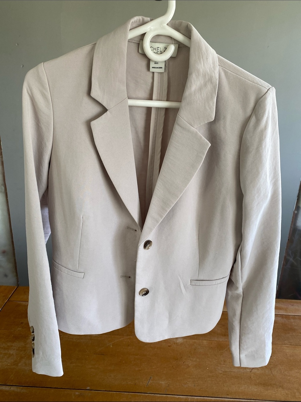 Rachel Zoe Women's Light Beige Blazer - Two-Button Tailored Jacket